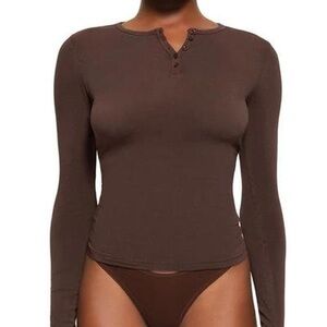 Skims New Vintage Henley - Cocoa